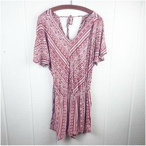 Kori America Boutique Aztec Print Romper with Pockets Size Small